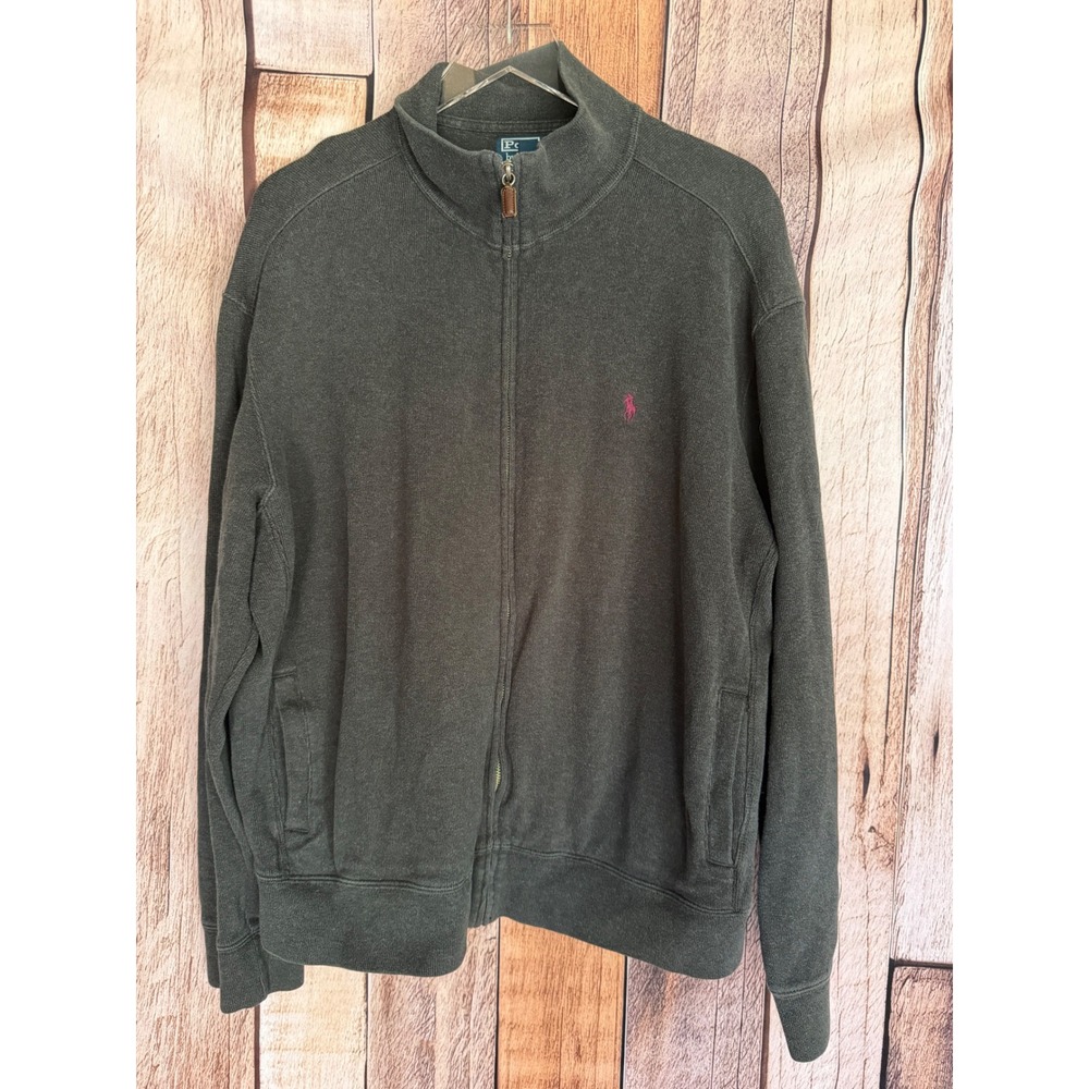 Polo Ralph Lauren Full Zip Sweatshirt Jacket Pony Logo Preppy Vintage Y2K XL